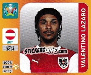 Sticker Valentino Lazaro - UEFA Euro 2020 Tournament Edition. 678 Stickers version n. 249x - Panini
