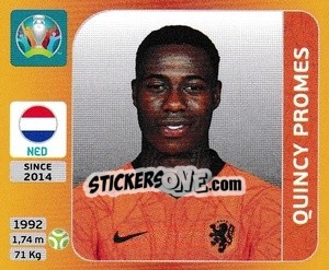 Sticker Quincy Promes - UEFA Euro 2020 Tournament Edition. 678 Stickers version n. 285x - Panini