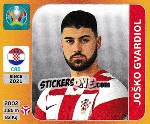 Sticker Joško Gvardiol - UEFA Euro 2020 Tournament Edition. 678 Stickers version - Panini