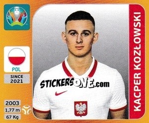 Cromo Kacper Kozlowski - UEFA Euro 2020 Tournament Edition. 678 Stickers version - Panini