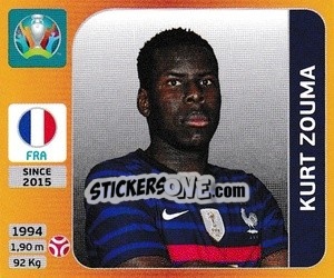 Figurina Kurt Zouma - UEFA Euro 2020 Tournament Edition. 678 Stickers version - Panini