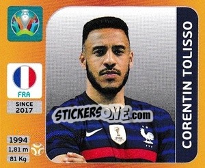 Figurina Corentin Tolisso - UEFA Euro 2020 Tournament Edition. 678 Stickers version - Panini