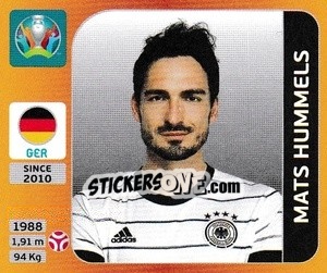 Sticker Mats Hummels - UEFA Euro 2020 Tournament Edition. 678 Stickers version n. 608x - Panini