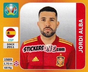 Figurina Jordi Alba - UEFA Euro 2020 Tournament Edition. 678 Stickers version - Panini
