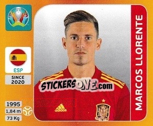 Sticker Marcos Llorente - UEFA Euro 2020 Tournament Edition. 678 Stickers version - Panini