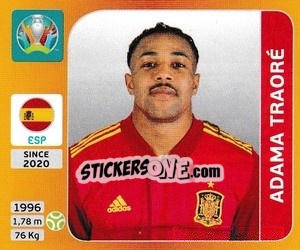 Sticker Adama Traoré - UEFA Euro 2020 Tournament Edition. 678 Stickers version n. A8 - Panini
