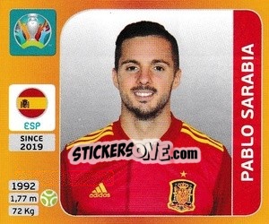 Cromo Pablo Sarabia - UEFA Euro 2020 Tournament Edition. 678 Stickers version - Panini