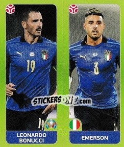 Sticker Leonardo Bonucci / Emerson Palmieri - UEFA Euro 2020 Tournament Edition. 678 Stickers version n. 33 - Panini