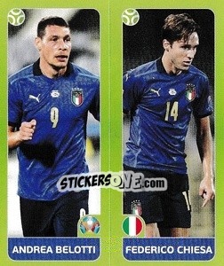 Figurina Andrea Belotti / Federico Chiesa - UEFA Euro 2020 Tournament Edition. 678 Stickers version - Panini