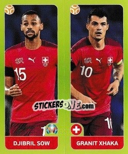 Sticker Djibril Sow / Granit Xhaka - UEFA Euro 2020 Tournament Edition. 678 Stickers version n. 41 - Panini