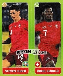 Figurina Steven Zuber / Breel Embolo - UEFA Euro 2020 Tournament Edition. 678 Stickers version - Panini