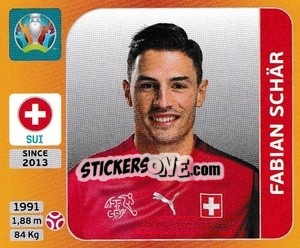 Sticker Fabian Schär - UEFA Euro 2020 Tournament Edition. 678 Stickers version - Panini