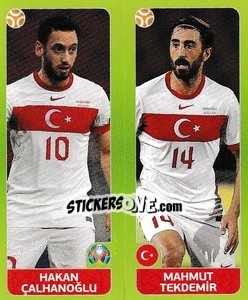 Sticker Hakan Calhanoglu / Mahmut Tekdemir - UEFA Euro 2020 Tournament Edition. 678 Stickers version - Panini