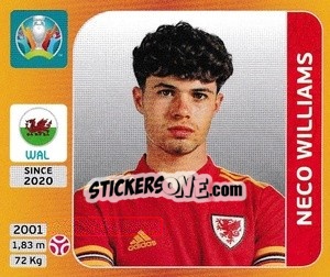 Figurina Neco Williams - UEFA Euro 2020 Tournament Edition. 678 Stickers version - Panini