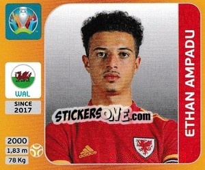 Cromo Ethan Ampadu - UEFA Euro 2020 Tournament Edition. 678 Stickers version - Panini