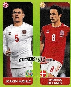 Sticker Joakim Mæhle / Thomas Delaney - UEFA Euro 2020 Tournament Edition. 678 Stickers version n. 152 - Panini