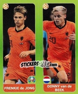 Sticker Frenkie de Jong / Donny van de Beek - UEFA Euro 2020 Tournament Edition. 678 Stickers version - Panini