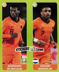 Sticker Georginio Wijnaldum / Steven Bergwijn - UEFA Euro 2020 Tournament Edition. 678 Stickers version n. 266 - Panini