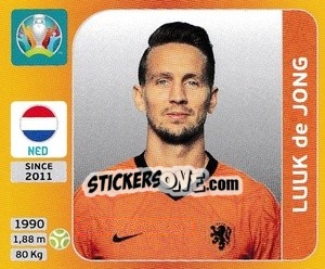 Sticker Luuk de Jong - UEFA Euro 2020 Tournament Edition. 678 Stickers version n. 287 - Panini