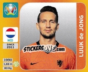 Cromo Luuk de Jong - UEFA Euro 2020 Tournament Edition. 678 Stickers version - Panini