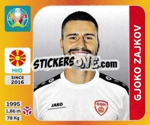 Sticker Gjoko Zajkov - UEFA Euro 2020 Tournament Edition. 678 Stickers version - Panini