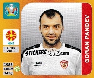 Cromo Goran Pandev - UEFA Euro 2020 Tournament Edition. 678 Stickers version - Panini