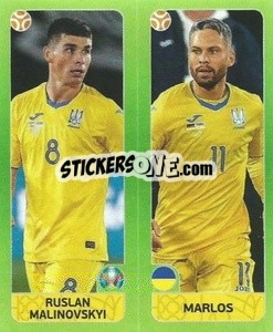 Cromo Ruslan Malinovskyi / Marlos - UEFA Euro 2020 Tournament Edition. 678 Stickers version - Panini