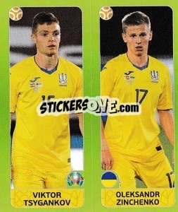 Sticker Viktor Tsygankov / Oleksandr Zinchenko - UEFA Euro 2020 Tournament Edition. 678 Stickers version - Panini