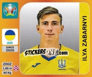 Figurina Ilya Zabarnyi - UEFA Euro 2020 Tournament Edition. 678 Stickers version - Panini