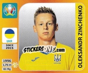 Sticker Oleksandr Zinchenko - UEFA Euro 2020 Tournament Edition. 678 Stickers version - Panini