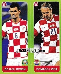 Sticker Dejan Lovren / Domagoj Vida - UEFA Euro 2020 Tournament Edition. 678 Stickers version n. 369 - Panini