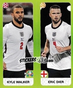 Cromo Kyle Walker / Eric Dier - UEFA Euro 2020 Tournament Edition. 678 Stickers version - Panini