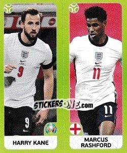 Sticker Harry Kane / Marcus Rashford - UEFA Euro 2020 Tournament Edition. 678 Stickers version - Panini