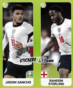 Sticker Jadon Sancho / Raheem Sterling - UEFA Euro 2020 Tournament Edition. 678 Stickers version n. 427 - Panini