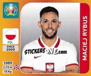 Sticker Maciej Rybus - UEFA Euro 2020 Tournament Edition. 678 Stickers version - Panini