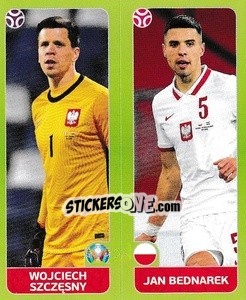 Sticker Wojciech Szczesny / Jan Bednarek - UEFA Euro 2020 Tournament Edition. 678 Stickers version - Panini