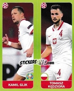 Sticker Kamil Glik / Tomasz Kedziora - UEFA Euro 2020 Tournament Edition. 678 Stickers version - Panini