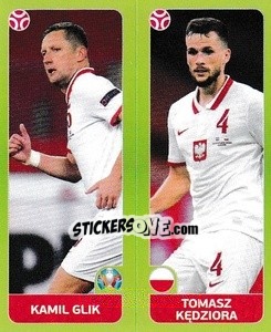 Sticker Kamil Glik / Tomasz Kedziora - UEFA Euro 2020 Tournament Edition. 678 Stickers version n. 481 - Panini