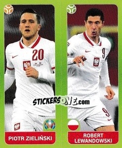 Figurina Piotr Zielinski / Robert Lewandowski - UEFA Euro 2020 Tournament Edition. 678 Stickers version - Panini