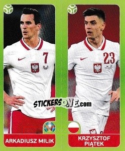 Sticker Arkadiusz Milik / Krzysztof Piatek - UEFA Euro 2020 Tournament Edition. 678 Stickers version n. 485 - Panini