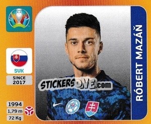 Sticker Róbert Mazáň - UEFA Euro 2020 Tournament Edition. 678 Stickers version - Panini