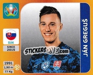 Sticker Ján Greguš - UEFA Euro 2020 Tournament Edition. 678 Stickers version - Panini
