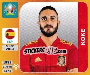 Sticker Koke - UEFA Euro 2020 Tournament Edition. 678 Stickers version n. 524 - Panini