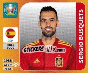 Sticker Sergio Busquets - UEFA Euro 2020 Tournament Edition. 678 Stickers version n. 527 - Panini