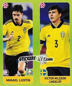 Sticker Mikael Lustig / Victor Nilsson Lindelöf - UEFA Euro 2020 Tournament Edition. 678 Stickers version - Panini