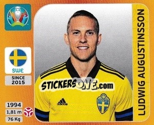 Sticker Ludwig Augustinsson - UEFA Euro 2020 Tournament Edition. 678 Stickers version - Panini