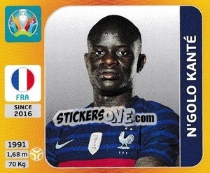 Sticker N'Golo Kanté - UEFA Euro 2020 Tournament Edition. 678 Stickers version n. 582 - Panini