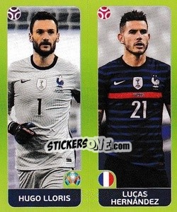 Sticker Hugo Lloris / Lucas Hernández - UEFA Euro 2020 Tournament Edition. 678 Stickers version - Panini
