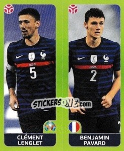 Sticker Clément Lenglet / Benjamin Pavard - UEFA Euro 2020 Tournament Edition. 678 Stickers version n. 593 - Panini