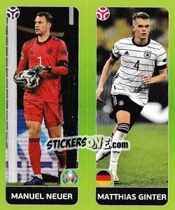 Sticker Manuel Neuer / Matthias Ginter - UEFA Euro 2020 Tournament Edition. 678 Stickers version - Panini